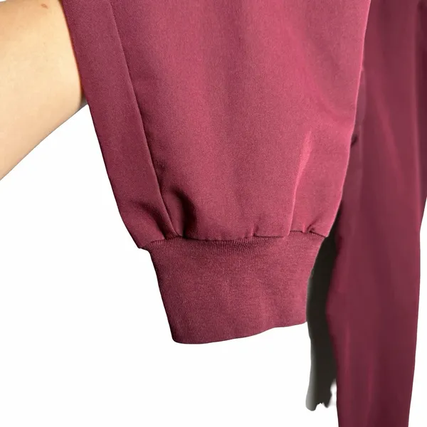 FIGS Zamora Jogger Scrub Pants XL Burgundy Wine High Waist Stretch Medical - Image 7