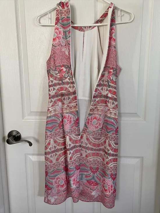 Guess Spring Floral Themed Apron Neckline Mid Length Dress size XS - Image 6
