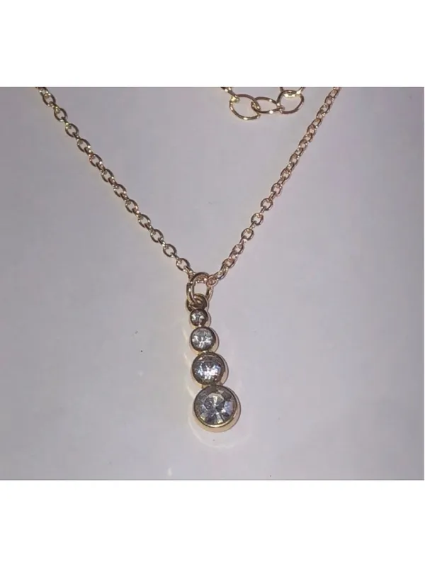 Jasmine Lane Gold Tone CZ Rhinestone Drop Necklace with Extender - Image 7