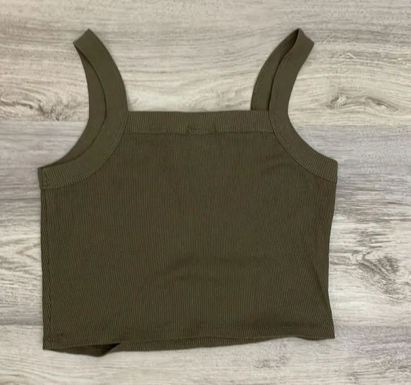 Bozzolo Mocha Brown Cropped Women's Tank Top Size Medium - Image 5