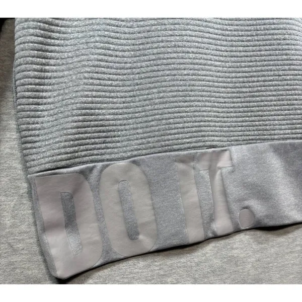 Nike‎ Dri Fit Gray Just Do It Sweatshirt Ribbed Texture Womens M Athleisure - Image 3
