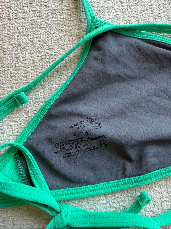 NWT Jolyn Women's Teal Tie Back Bikini Top - Image 3