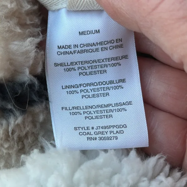 NWOT Thread & Supply “that cozy life” reversible, gray & plaid vest size M - Image 9