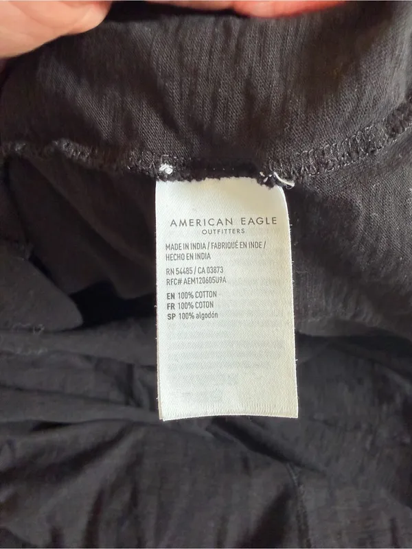 American Eagle Black Smocked Cotton Maxi Dress Adjustable Straps‎ Boho - Image 5