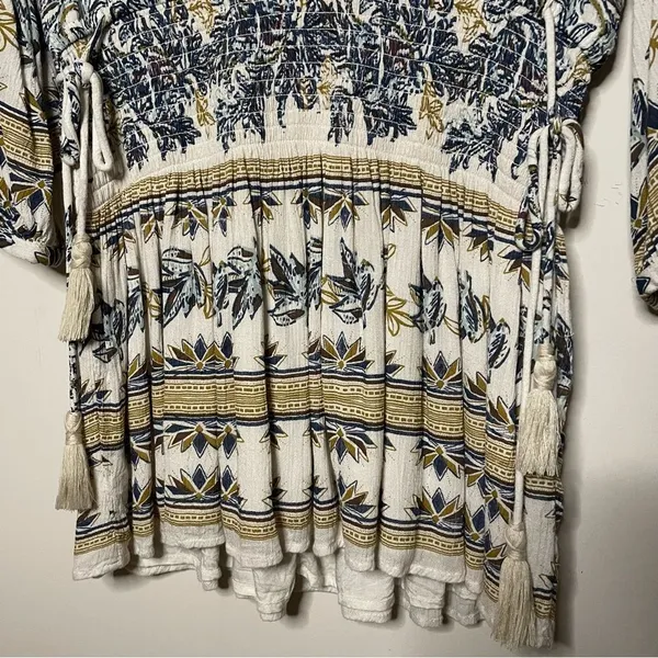 Free People Moonlight Drive Mini Boho Peasant Dress Ivory Small - Image 5