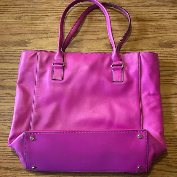 Kate Spade Hampton Road Leather Berry Pink Structured Tote 16"x14”x5” Large - Image 4