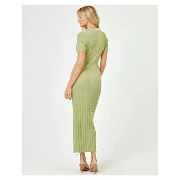 L*SPACE Undertow Dress in Light Olive Size Large - Image 5