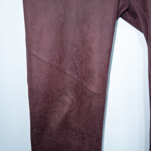 Free People Wine Purple Midnight Faux Suede Leggings Size 27 - Image 3