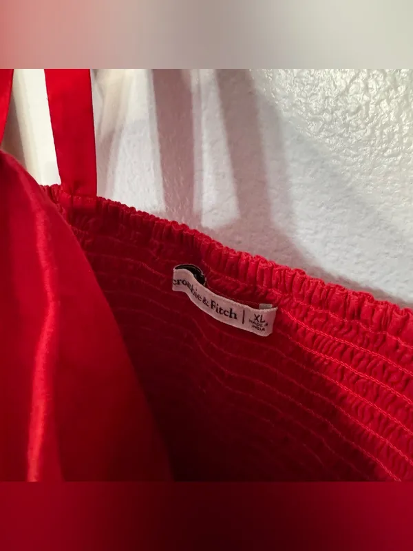 Abercrombie & Fitch Red Emerson Tie Strap Maxi Dress - Image 7