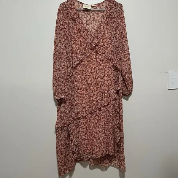 Maeve Anthropologie Sirena Ruffled Tunic Puff Sleeve Ruffle Dress Size Medium‎ - Image 4