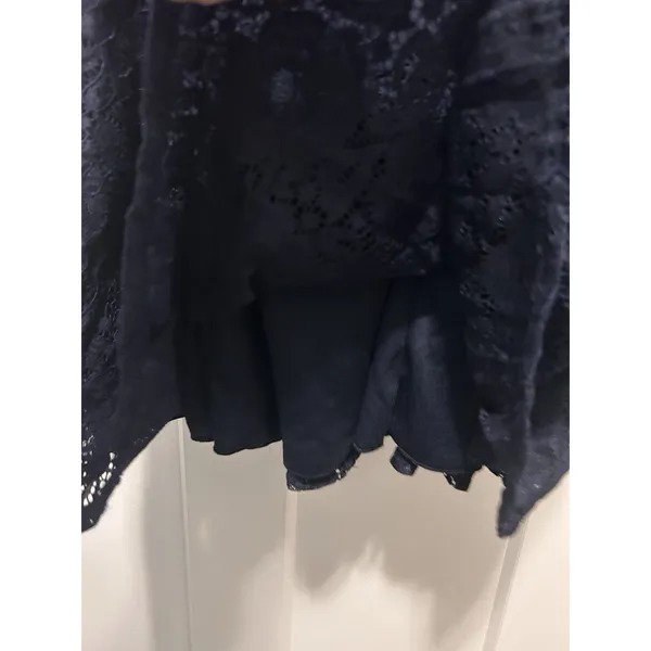 Speechless Navy Blue Lace Sleeveless Crochet Skater Tank Short Mini Dress Large - Image 3