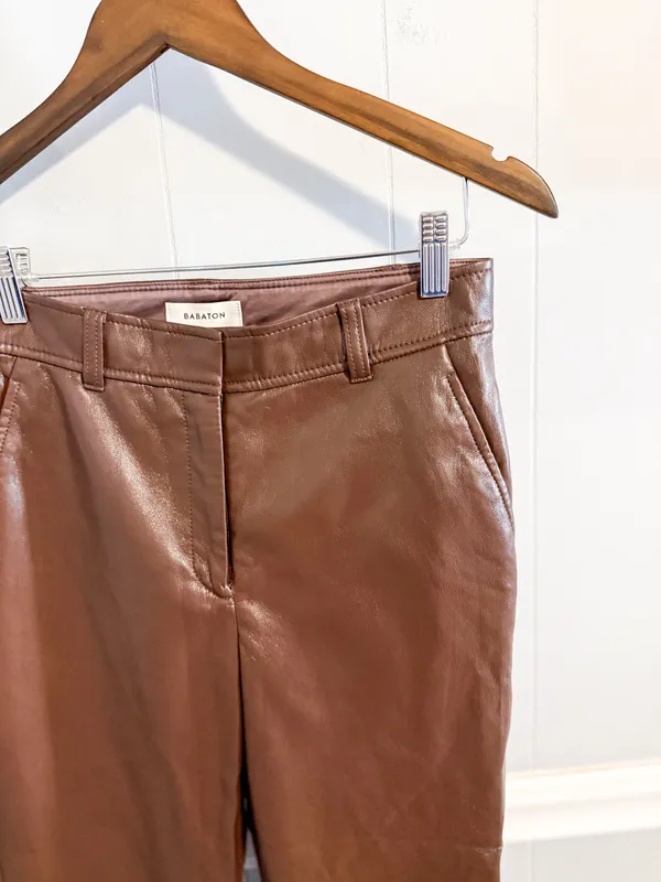 Aritzia Babaton Command vegan leather pants in coffee bean - Image 8