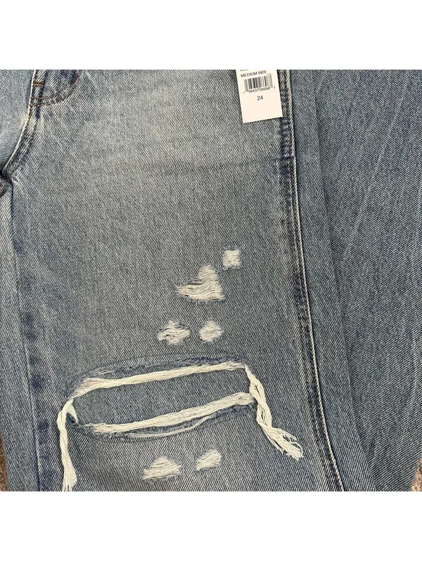 Pacsun Casey Low Rise Baggy Jeans Ripped Indigo NWT Size 24 - Image 7