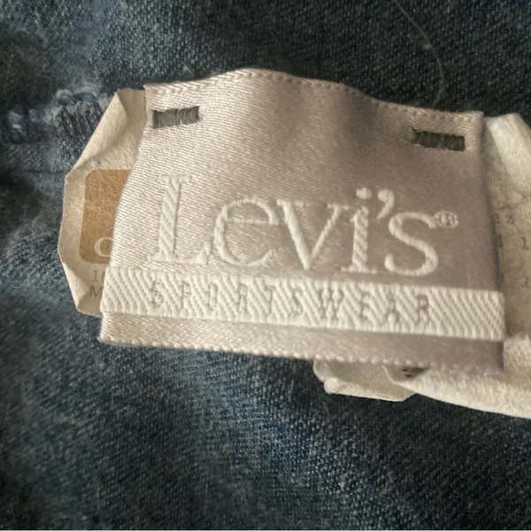 Vintage 1980s Levi's Deadstock Blue Denim Midi Skirt Size 14 Fits 10 - Image 5