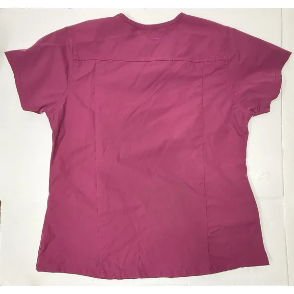 Carhartt Women's Scrub Top Force Essentials V-Neck 5 Pocket L Maroon Work Nurse‎ - Image 2