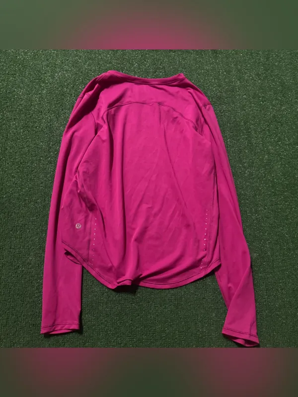 lululemon athletica Women's Muscle Tee Long Sleeve - Fuchsia - Image 2
