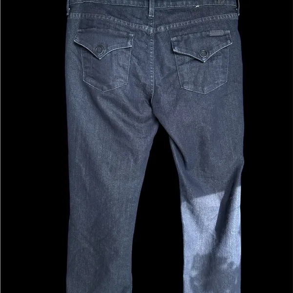 vintage 7 for all mankind low rise boot cut dark jeans 30 waist 28 inseam - Image 2
