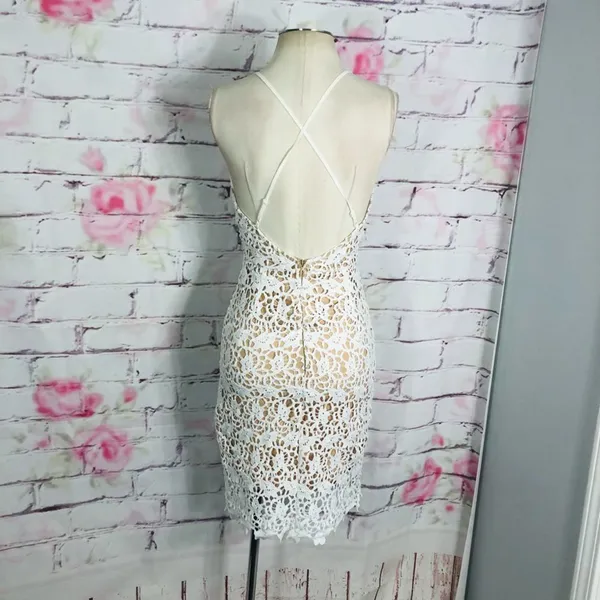 J.O.A. NWT Off white lace strappy back sheath cocktail party dress - Image 11