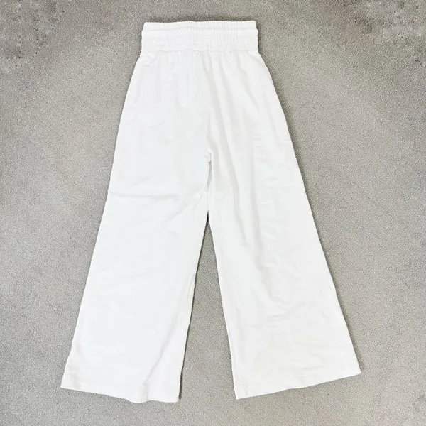 ASOS Collusion 90s Dad Wide Leg Jogger Pants White‎ 6 High Waist Front Seam - Image 7