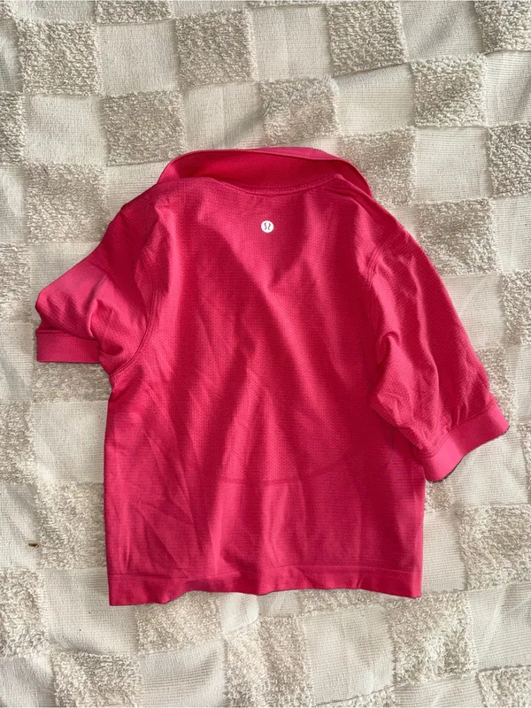 Lululemon Swiftly Tech Relaxed-Fit Cropped Polo Lip Gloss‎ size 0 - Image 6