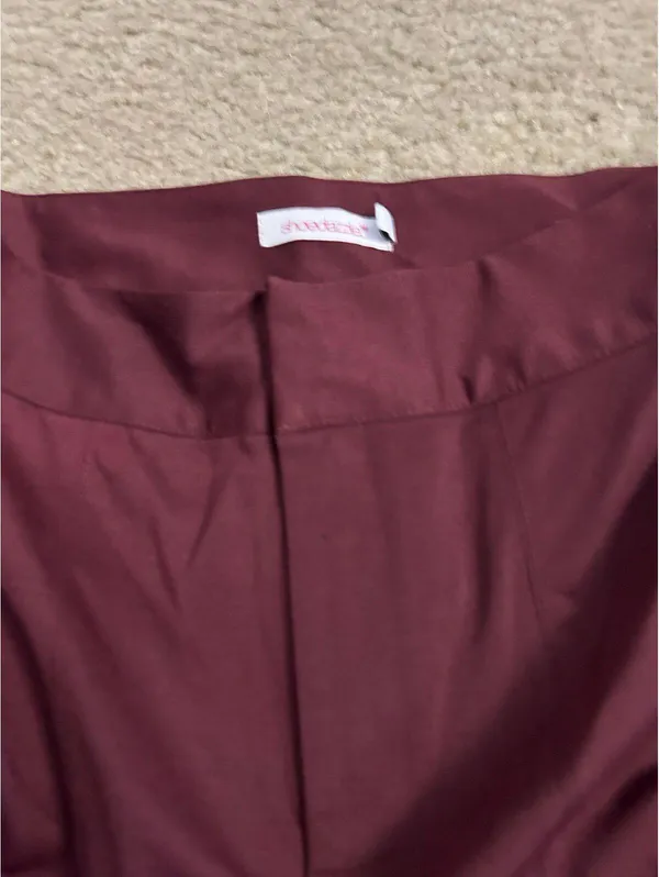 d23 office comfy Casual burgundy size medium pants split on front cute Red - Image 5