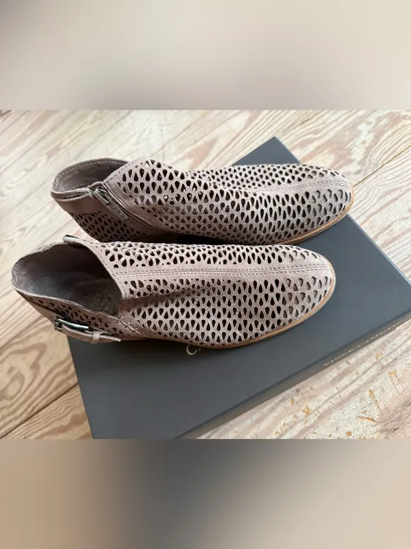 Vince Camuto Perforated Suede Booties Size 6.5 - Image 2