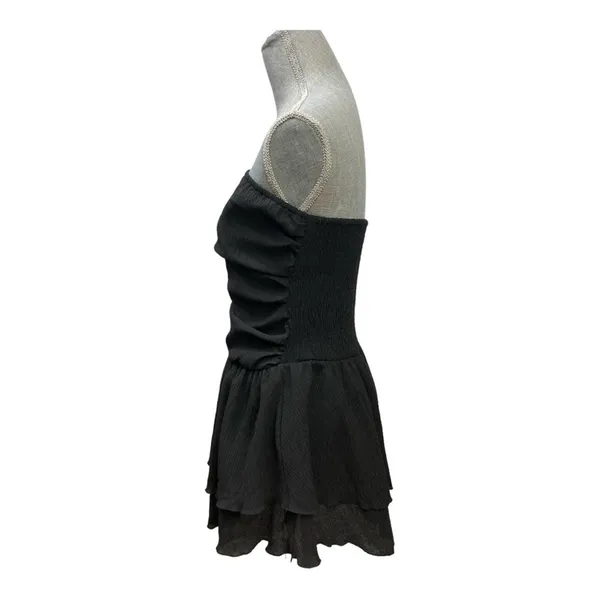 CIDER Women's Summer Cocktail Dress - Tube Ruched Ruffle Mini Dress SIZE L - Image 5
