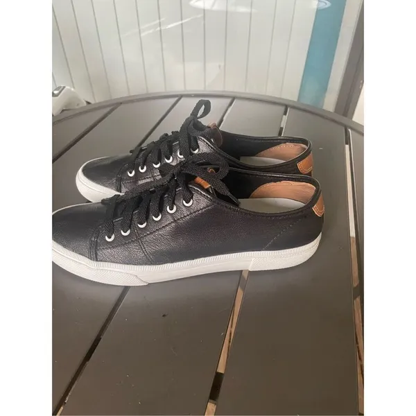 Frye Gia Low Lace Leather Sneakers Black Size 8M Casual - Image 15