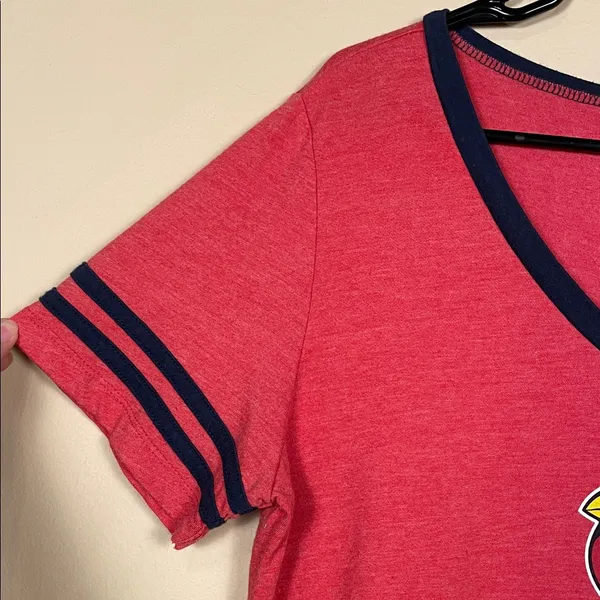 5th & Ocean Women’s MLB Cardinals Baseball Graphic Print Red Short Sleeve Shirt - Image 4