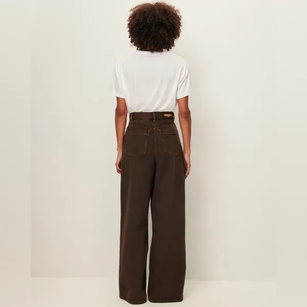 $275 New Sessun Dalt Brown Wide leg High Rise Jean - US 24 (34) - Image 7