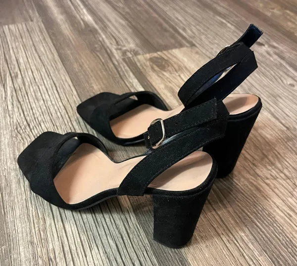 A New Day Black Ankle Strap Heels - Image 3