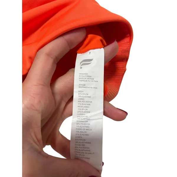 Fabletics Women’s Asymmetrical Orange Crop Top S - Image 5