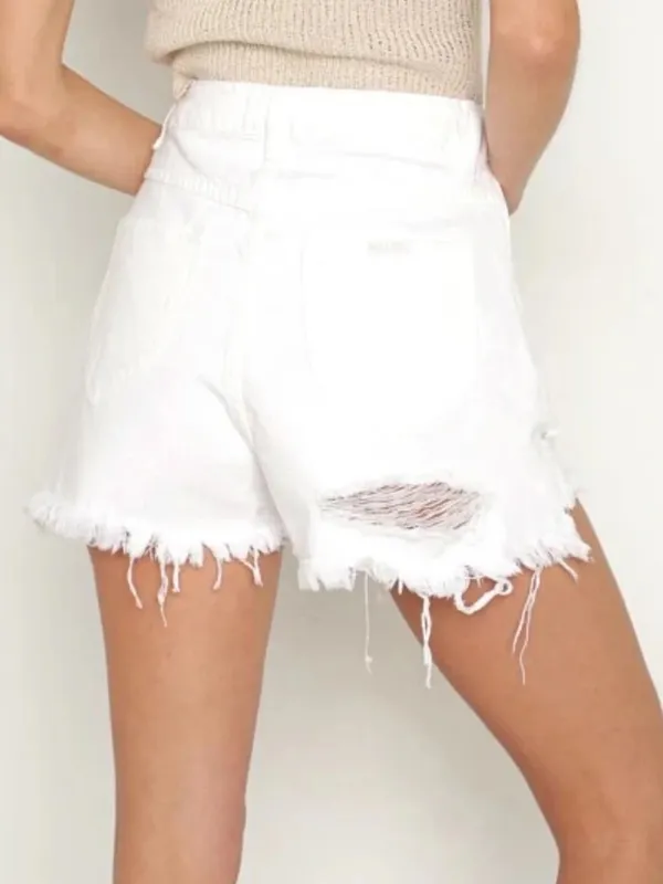 Rollas Duster Jean Shorts Layla White 27 - Image 4