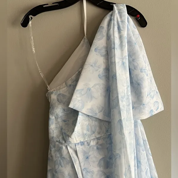 Sachin & Babi Anouk One Shoulder Gown Blue Degrade Floral Size 6 NWT - Image 5