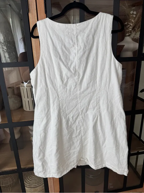Abercrombie Mara linen mini dress A&F Squareneck button down sleeveless - Image 5