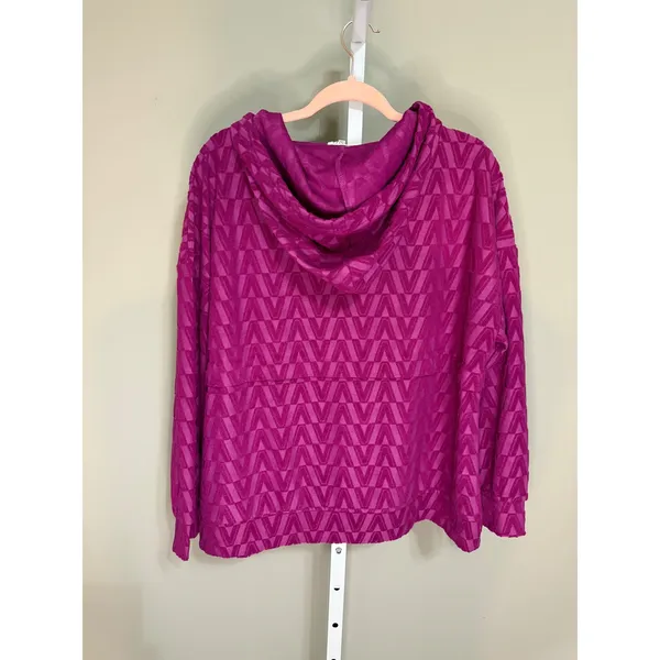 Jodifl Magenta Textured Hoodie Pullover Kangaroo Pocket‎ Size L Cozycore - Image 7