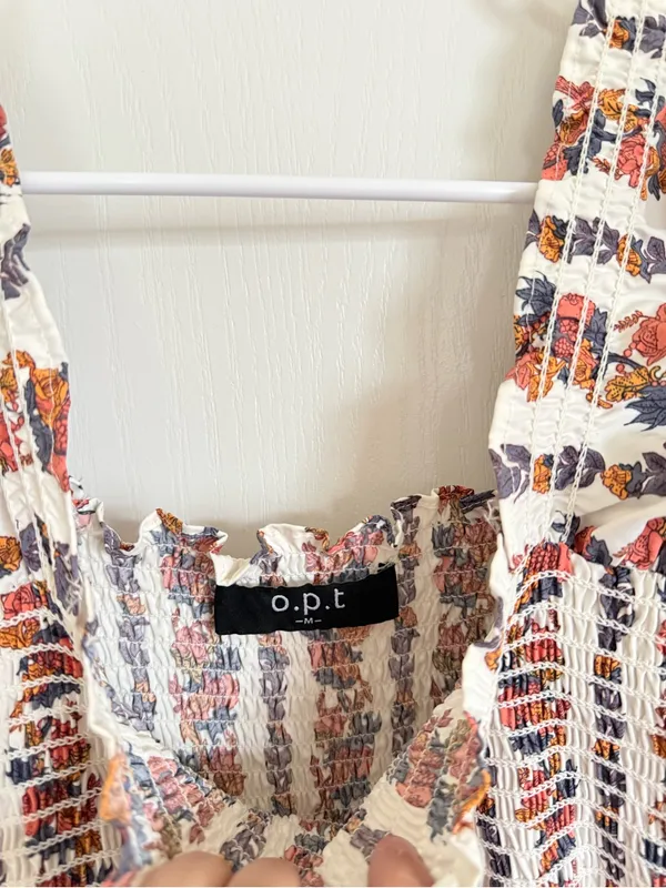 Tuckernuck OPT Daphne Vine Orange Smocked MIDI Dress - Image 7