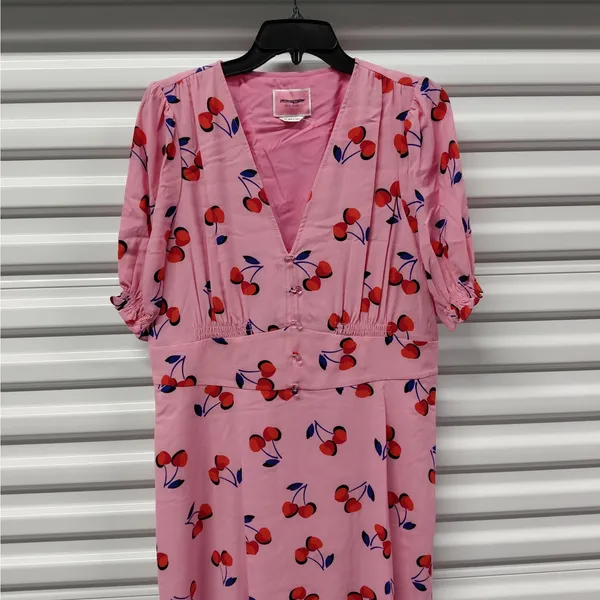 Kate Spade Womens Dress Size 14 Pink Cherry Print Coquette Cottagecore Office - Image 5