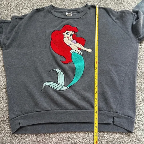 Disney Women's Sweatshirt with Red Mermaid Graphic - Image 5