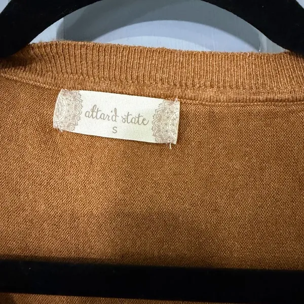 Altar'd State V-Neck Sweater in Rich Tan/burnt Orange-ish - Image 2