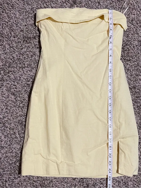 Mable Strapless Yellow Bodycon Summer Dress size M - Image 5
