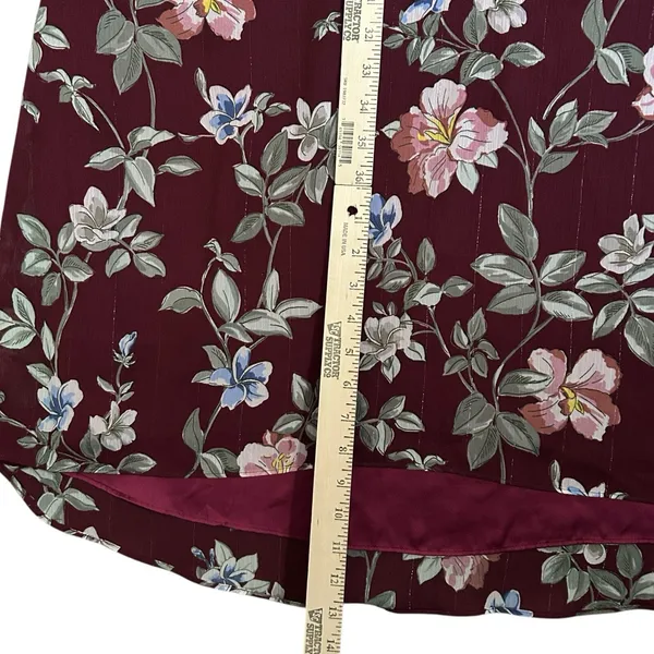 TOMMY BAHAMA Women's Painted Petal Midi‎ Floral Dress Metallic Embellished XS - Image 5