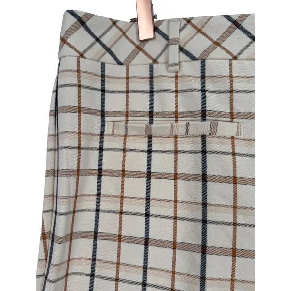 NWT Anthropologie Essential Collection Plaid Trouser Pants Ivory Check Size‎ 16T - Image 9