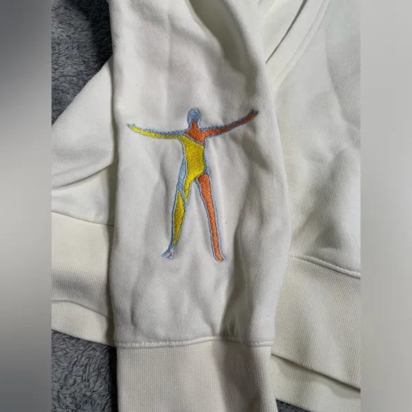 Adidas originals love United Cream Hoodie with Colorful Embroidery XL - Image 2