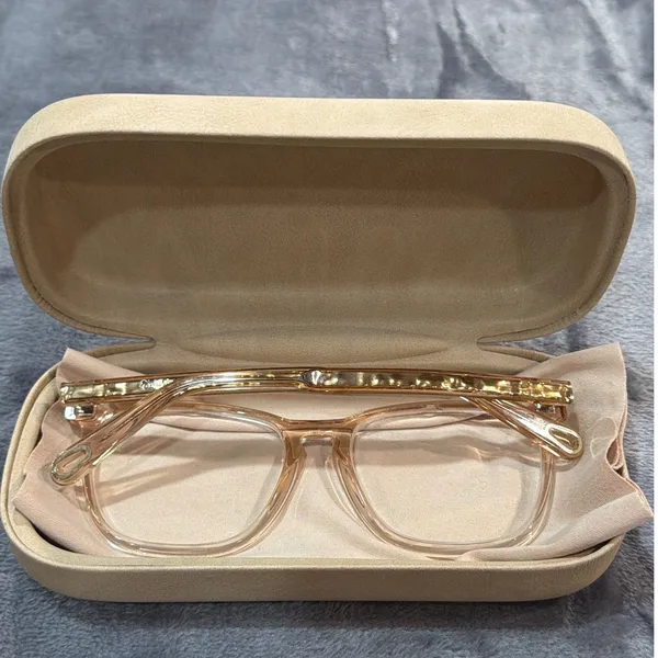 Chloé Eyeglasses Womens Honey Transparent Gold Square CE2740 53-16-140 - Image 10