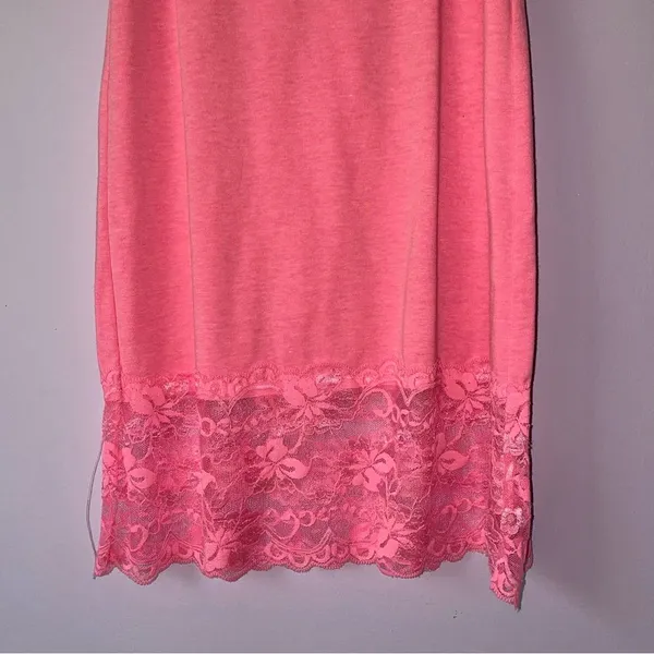 Bozzolo Size L Pink Cami w Lace Trim 90s Y2K Longline - Image 7