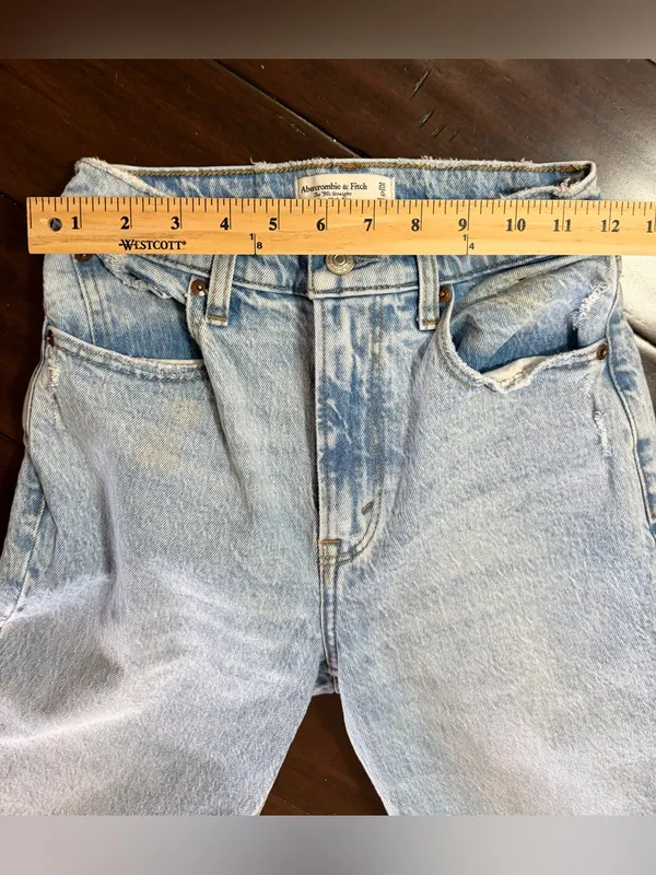 Abercrombie & Fitch The 90’s Straight Ultra High Rise Curve Love Jeans 25/0 - Image 7
