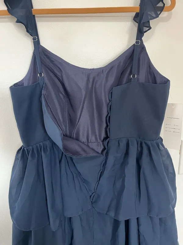 NWT Navy Blue Sleeveless Ruffle Bridesmaid Dress- Size 10 - Image 9
