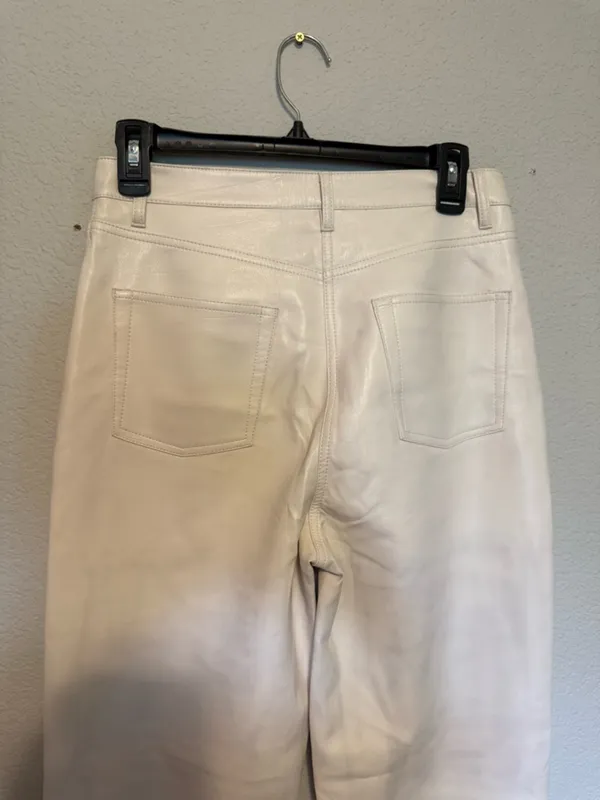 ARITZIA | Wilfred Melina Faux Leather Cream High-Waist Straight Leg Pants - 6 - Image 7