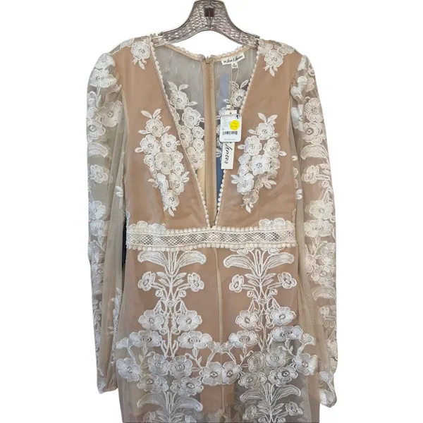 Free People For Love Lemons Temecula Jumpsuit Floral Embroidery Ivory Medium - Image 15